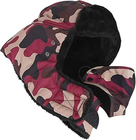 3IN1 WARM FUR LINED TRAP CAP WITH EAR FLAP FULL FACE NECK WARMER FOR WIND PROTECTION AND WARMTH