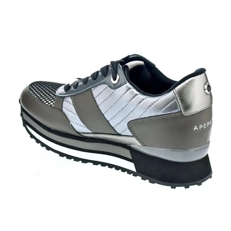 Apepazza Zapatillas Mujer RSD22 METALASSE RAYA LACED Plata