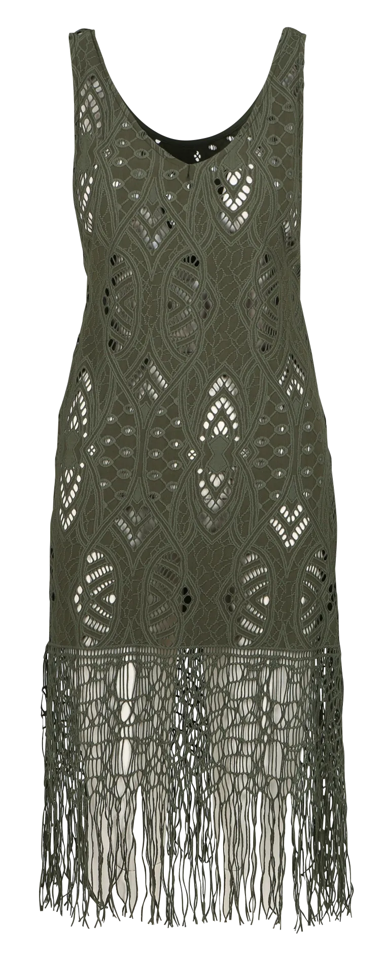 BANANA MOON KINARA SOMERAND  VESTIDO DE PLAYA CALADO EN CAQUI