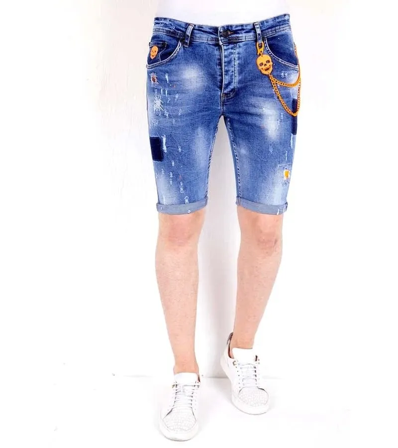 BERMUDAS VAQUERAS ROTAS HOMBRE  1014  AZUL