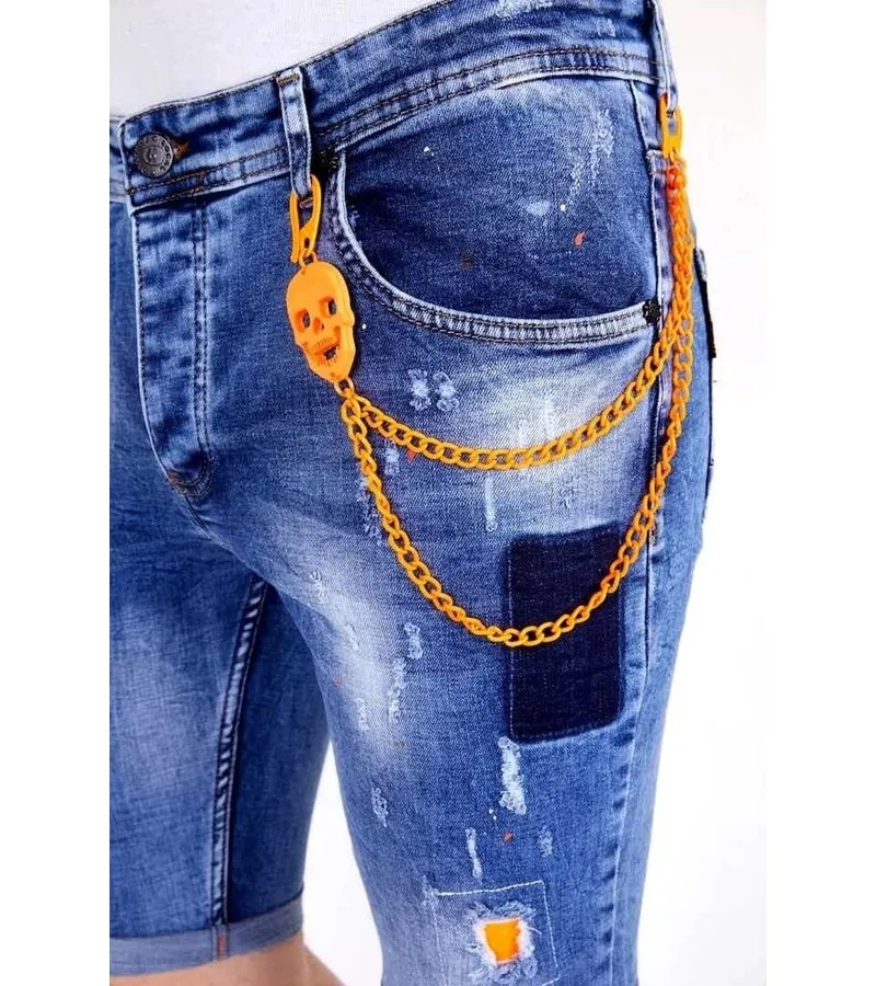 BERMUDAS VAQUERAS ROTAS HOMBRE  1014  AZUL