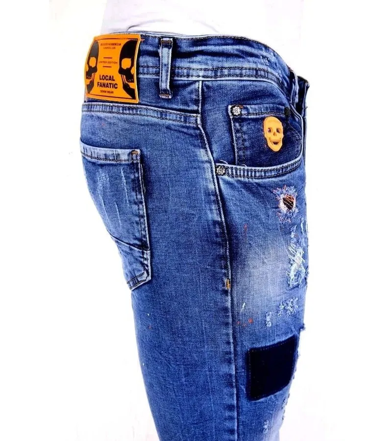 BERMUDAS VAQUERAS ROTAS HOMBRE  1014  AZUL