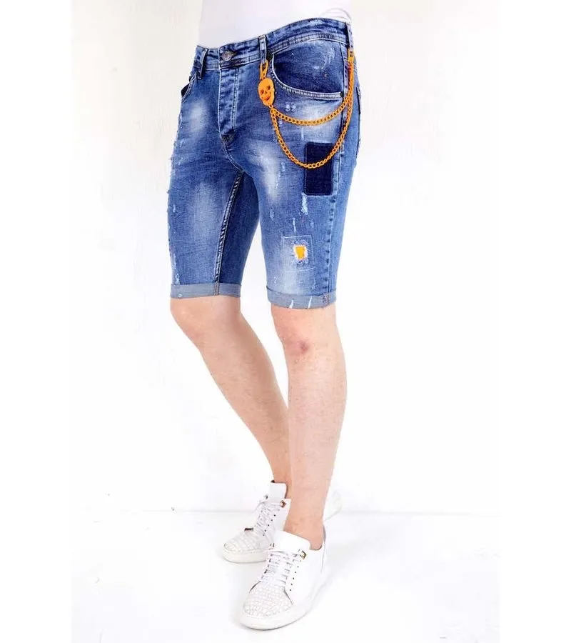 BERMUDAS VAQUERAS ROTAS HOMBRE  1014  AZUL