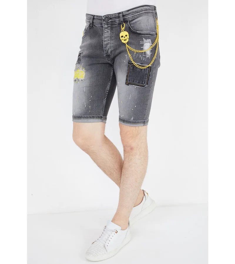 BERMUDAS VAQUERAS ROTAS HOMBRE  1053  GRIS