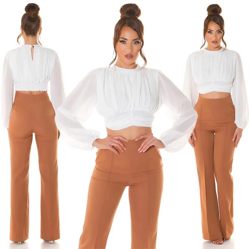 Blusa de verano manga larga blanco