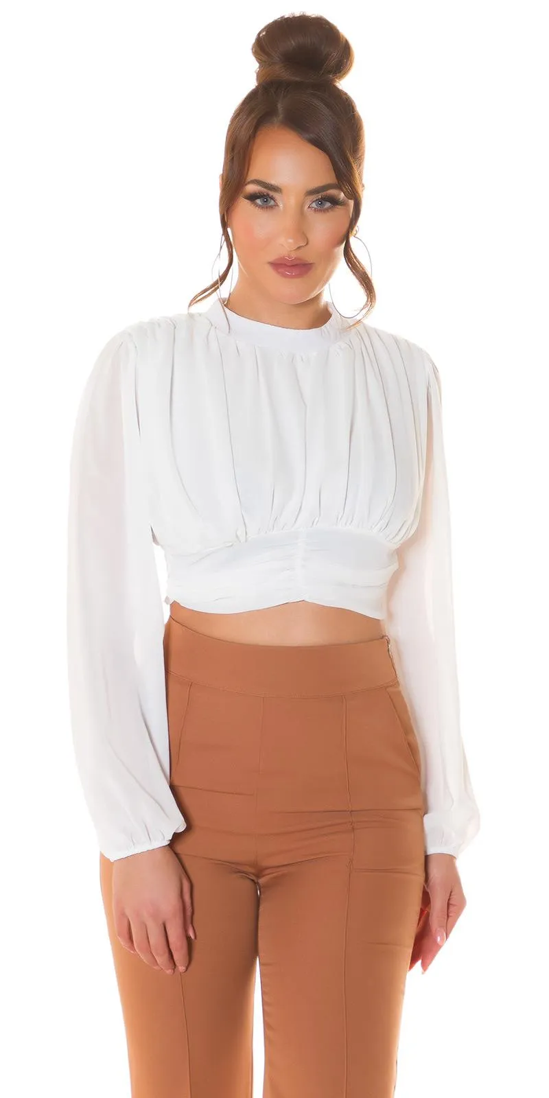 Blusa de verano manga larga blanco
