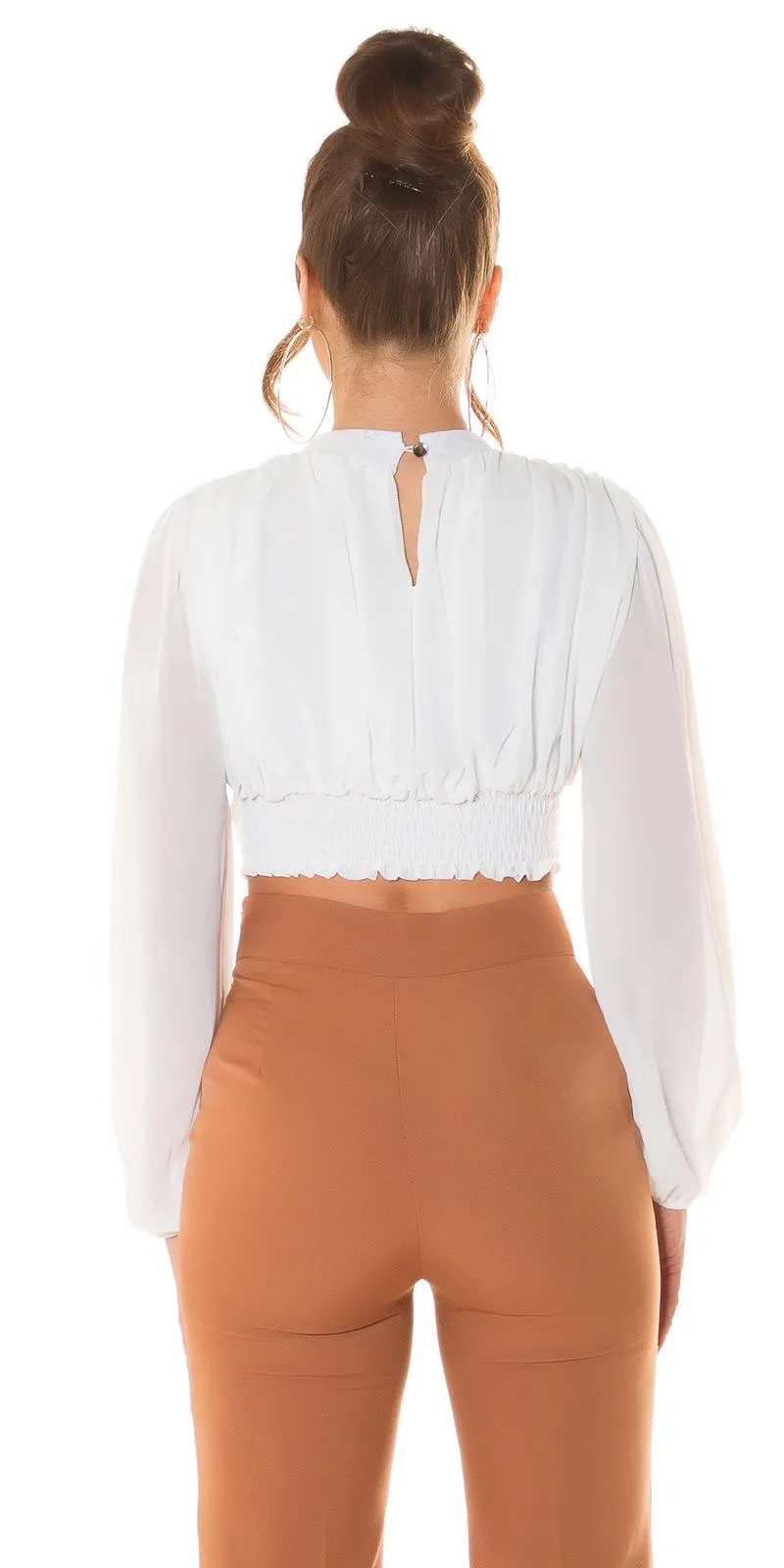 Blusa de verano manga larga blanco