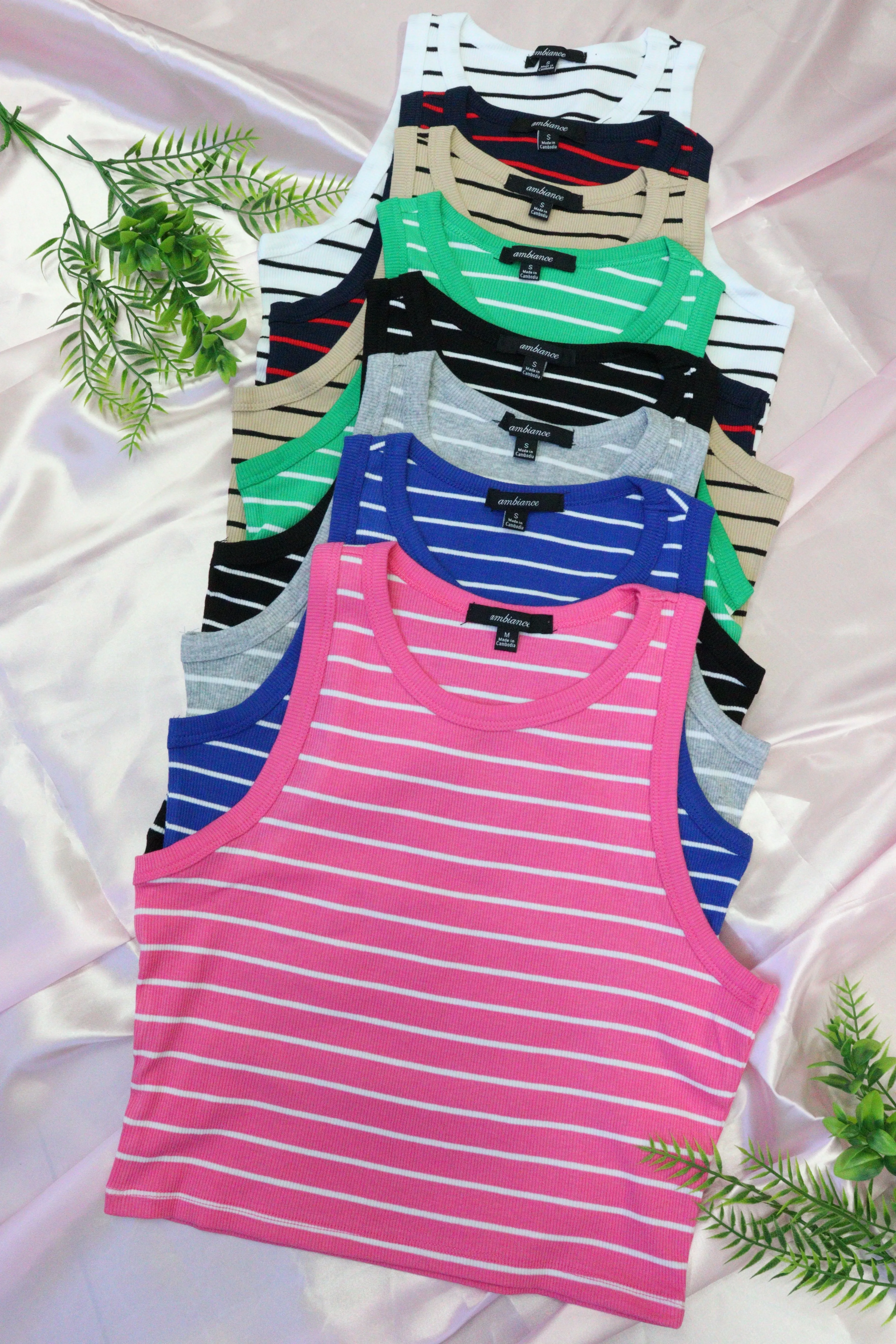 BLUSA TIRANTE ANCHO RAYAS BLANCAS 742471