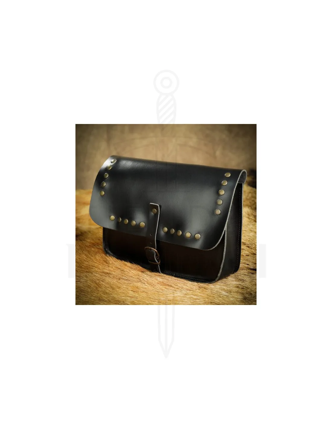 Bolso medieval cuadrado con chapones