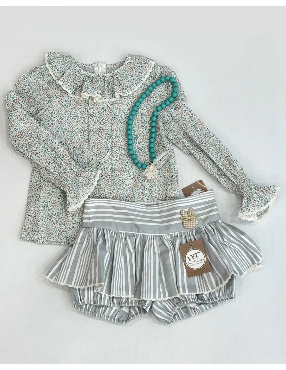 Bombacho y Blusa Colección Naomi Noma Fernández Verde Agua
