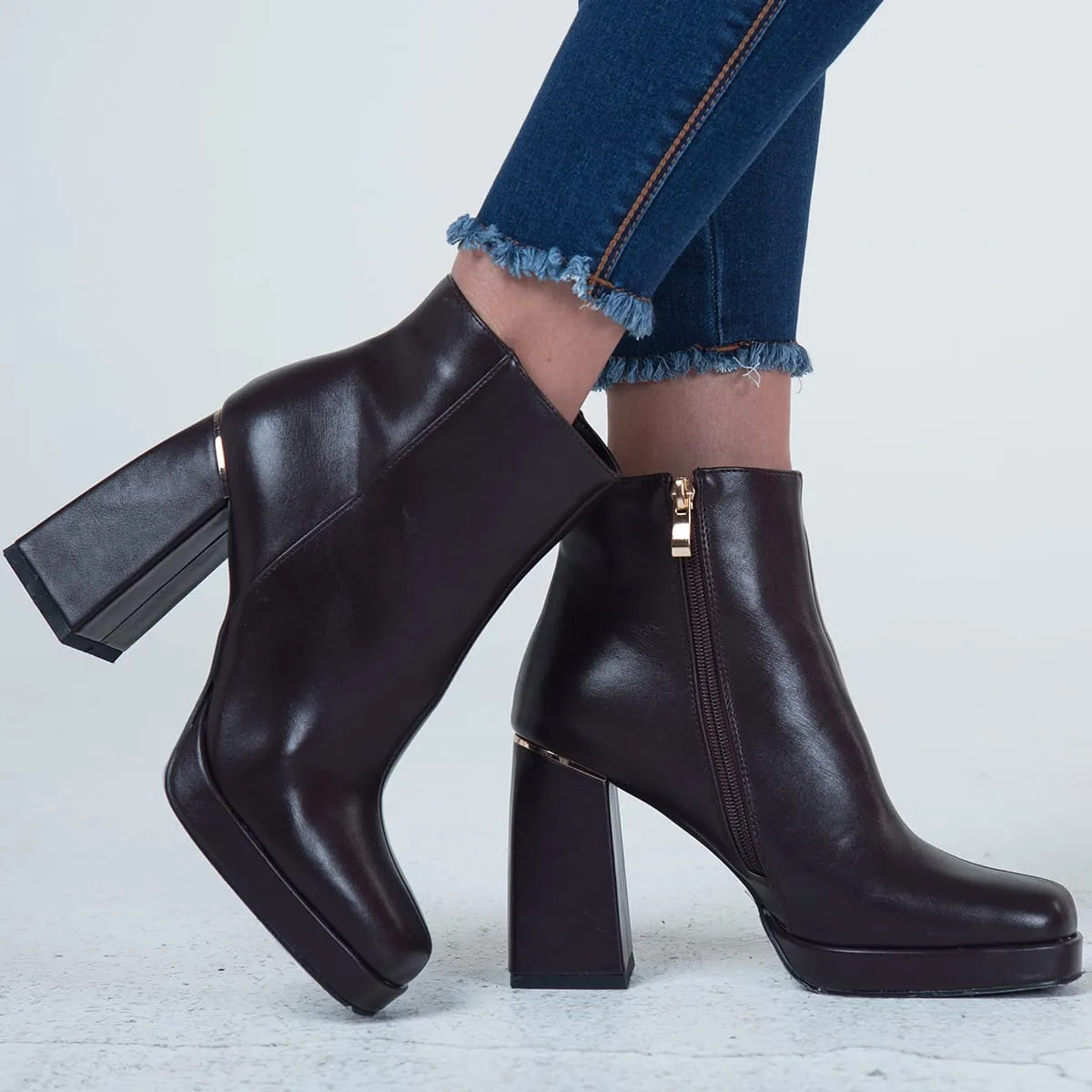 Botin Formal Tacon Cuadrado Florida