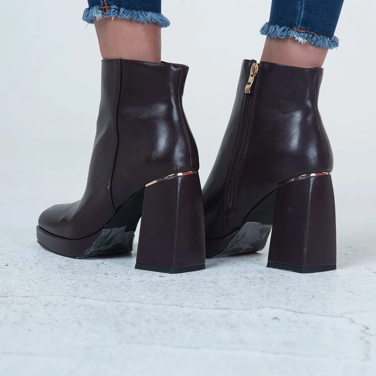 Botin Formal Tacon Cuadrado Florida