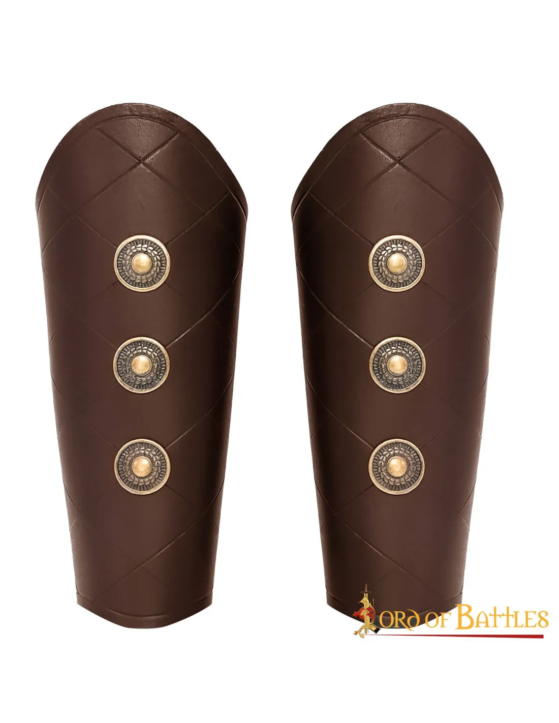 Brazaletes medieval marrones con chapones