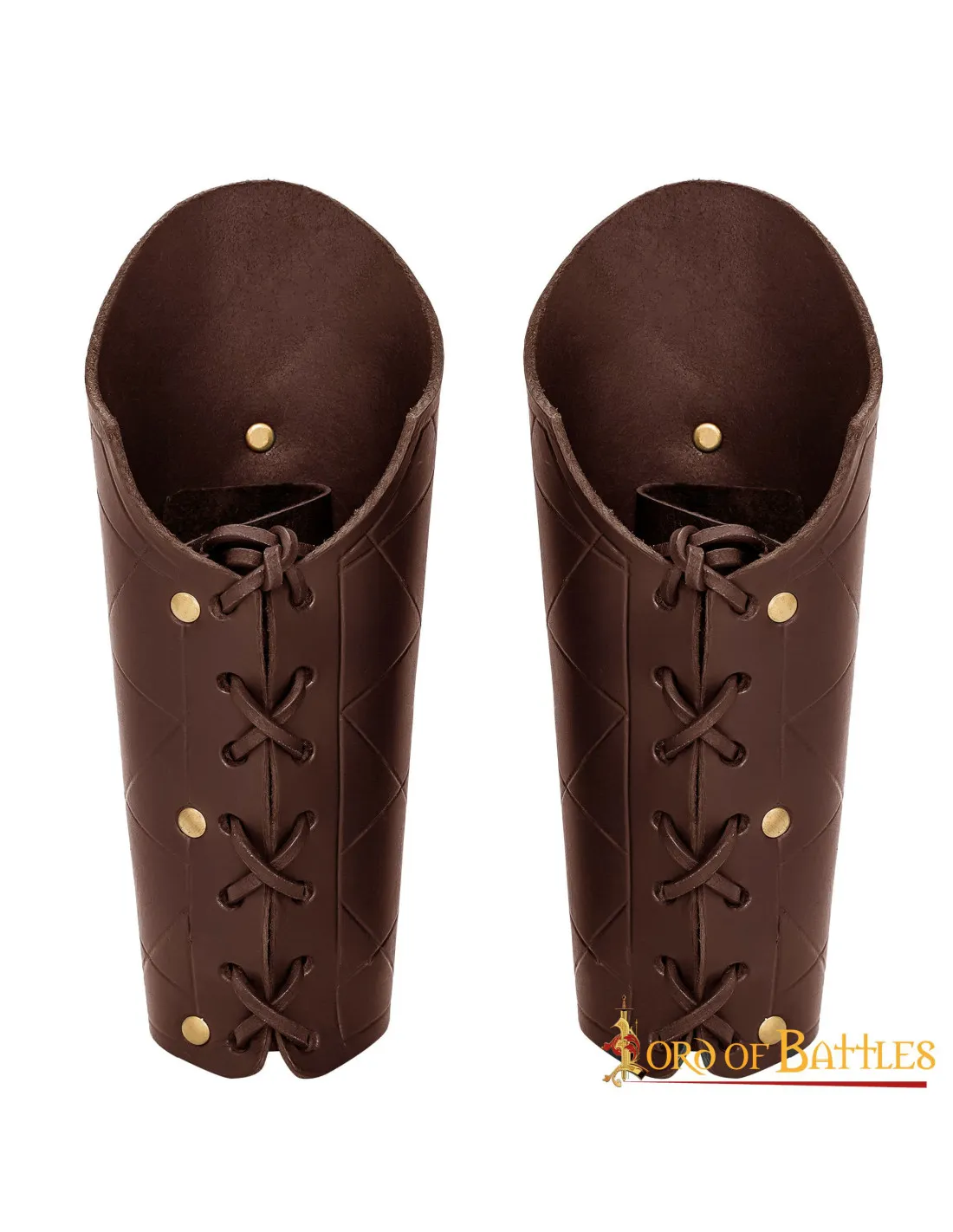 Brazaletes medieval marrones con chapones