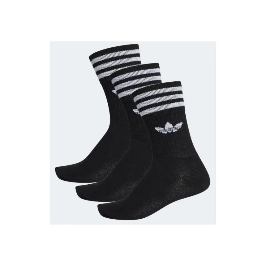 Calcetines Adidas Solid Crew 3 Pack Negro 