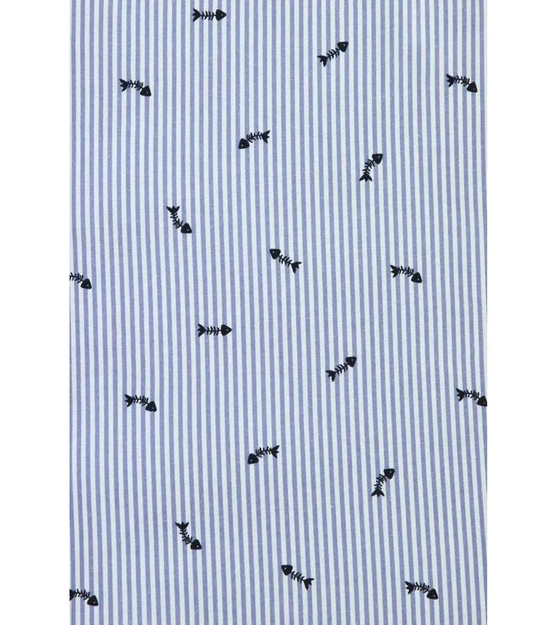 CAMISA ITALIANA  CAMISA SLIM FIT  CAMISA FISHBONE PATTERN  AZUL CLARO