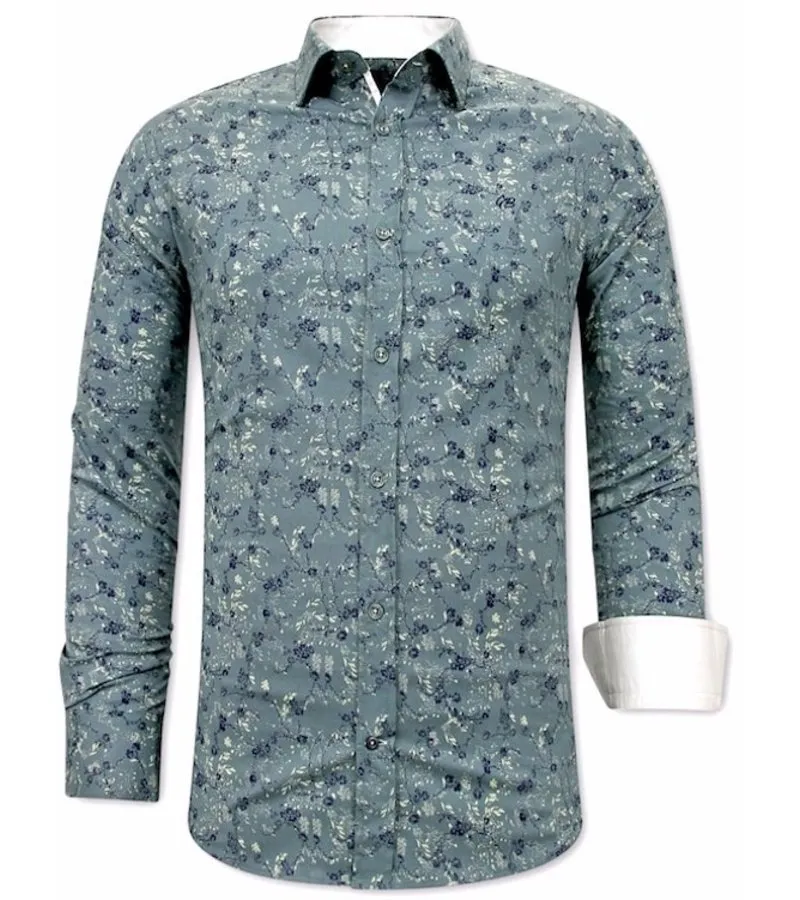 CAMISAS DE FLORES HOMBRE  3065  VERDE