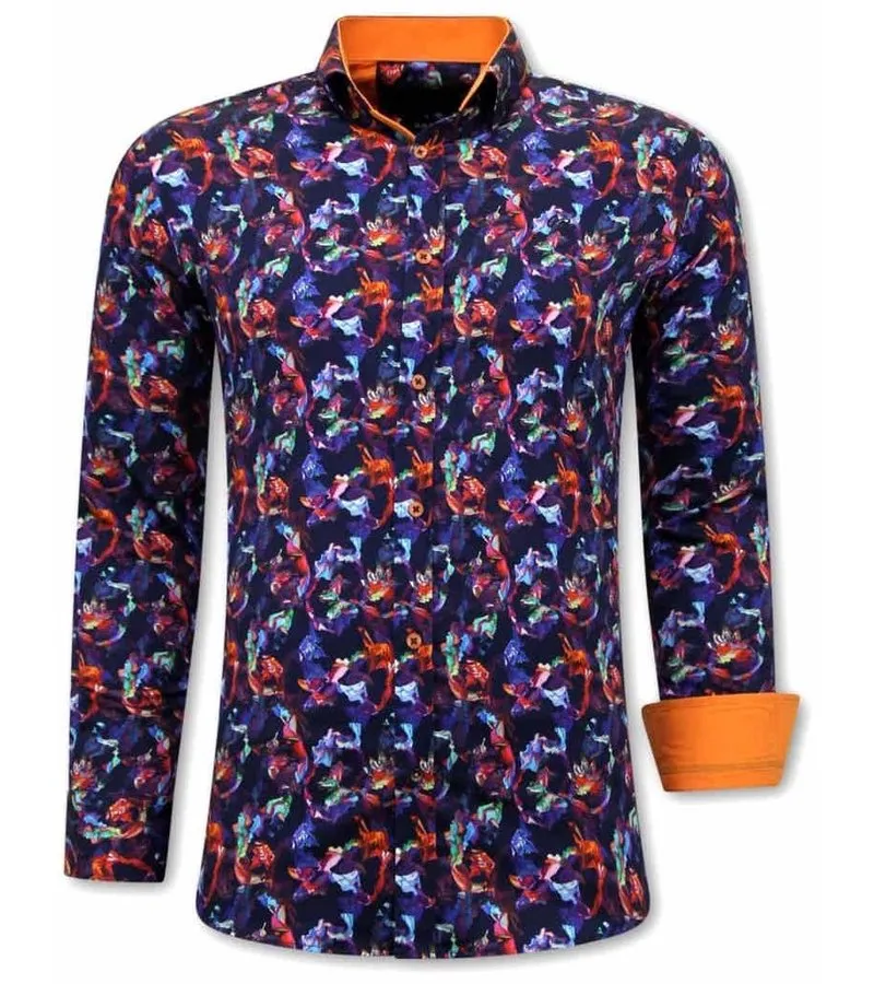 CAMISAS MODERNAS PARA HOMBRE   3071  AZUL