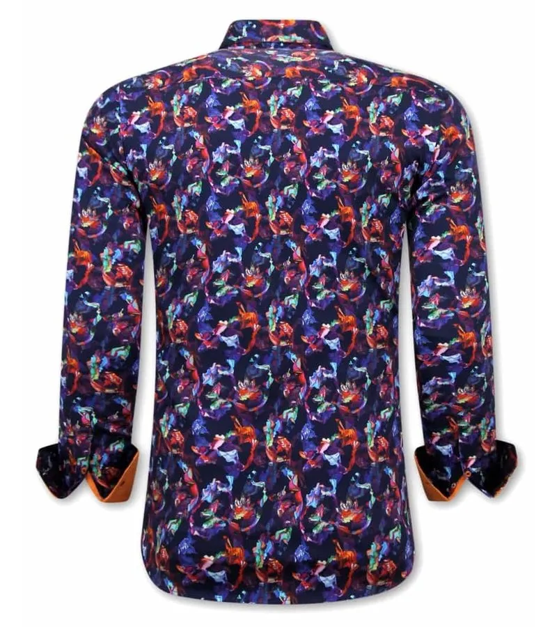 CAMISAS MODERNAS PARA HOMBRE   3071  AZUL