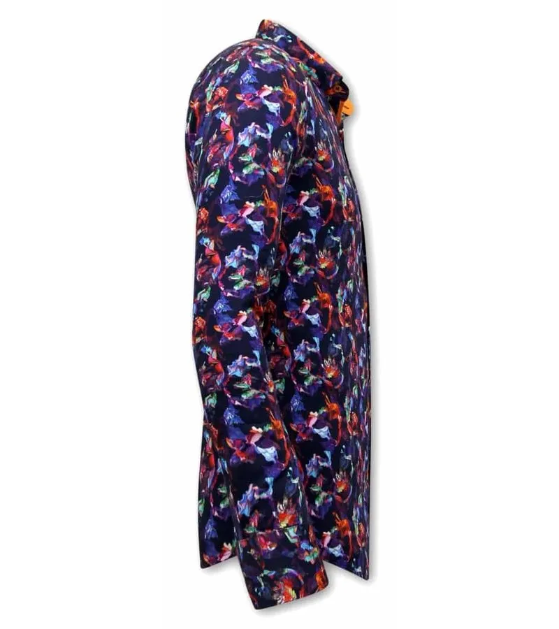 CAMISAS MODERNAS PARA HOMBRE   3071  AZUL