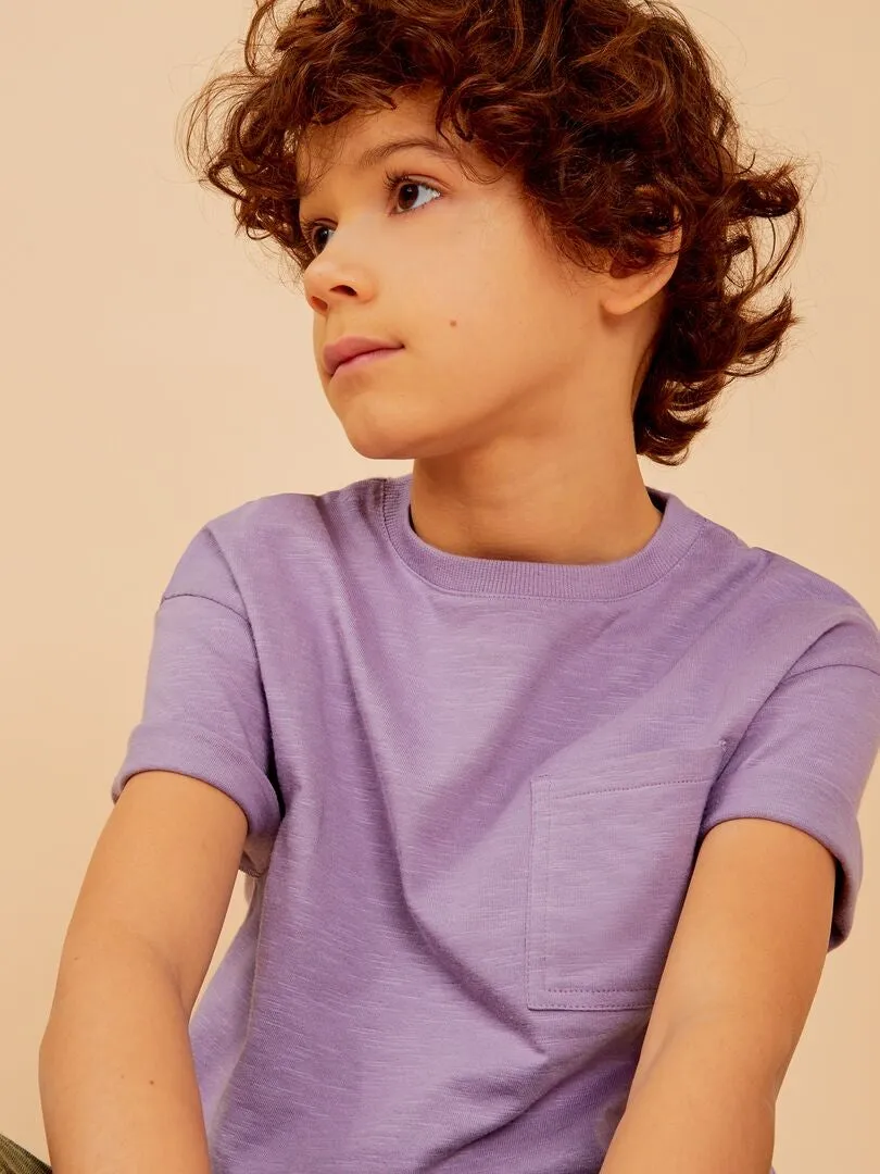 CAMISETA ANCHA CON CUELLO REDONDO  PURPURA