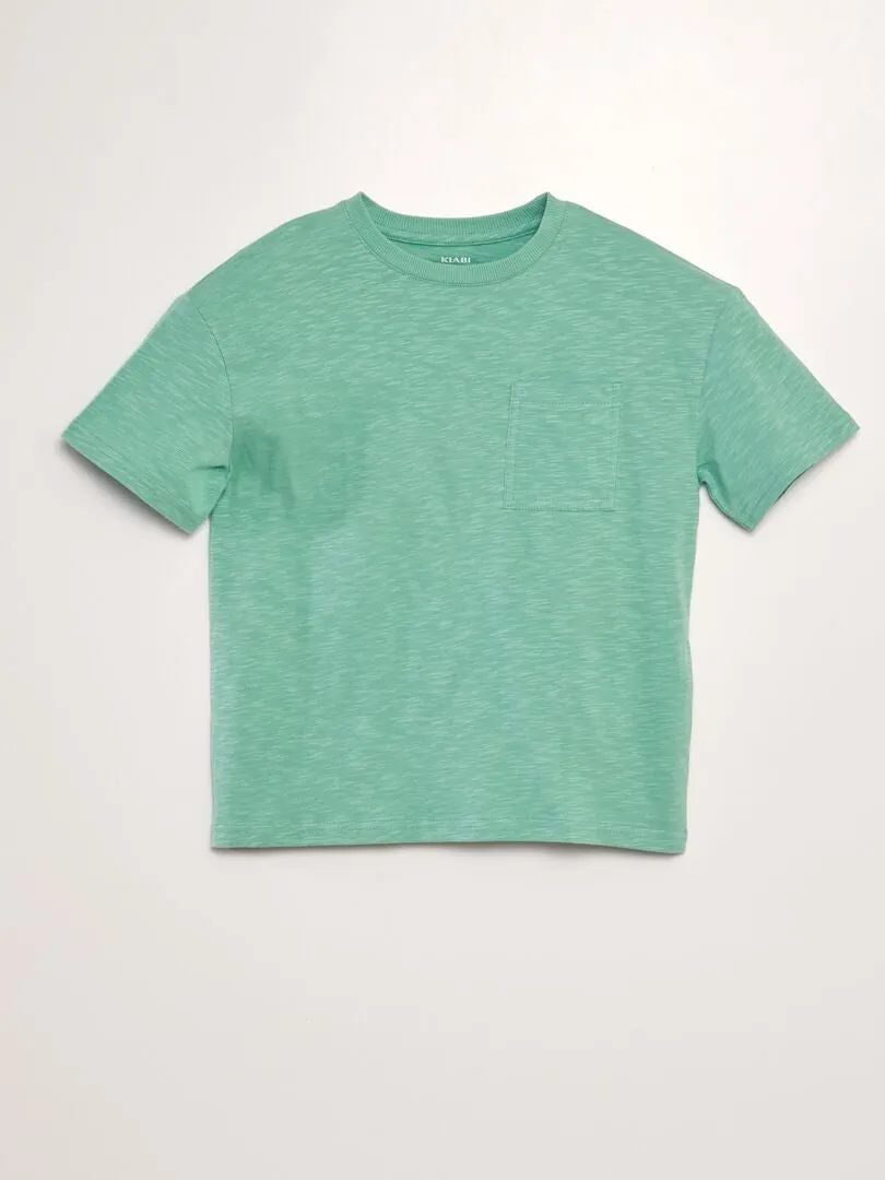CAMISETA ANCHA CON CUELLO REDONDO  VERDE
