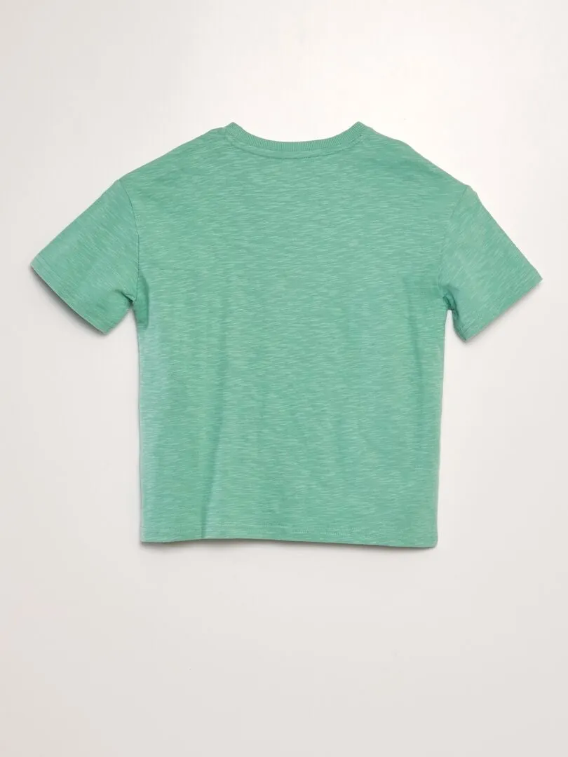 CAMISETA ANCHA CON CUELLO REDONDO  VERDE