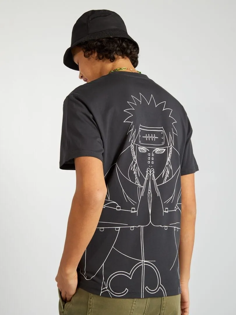 CAMISETA CON CUELLO REDONDO 'NARUTO'  NEGRO
