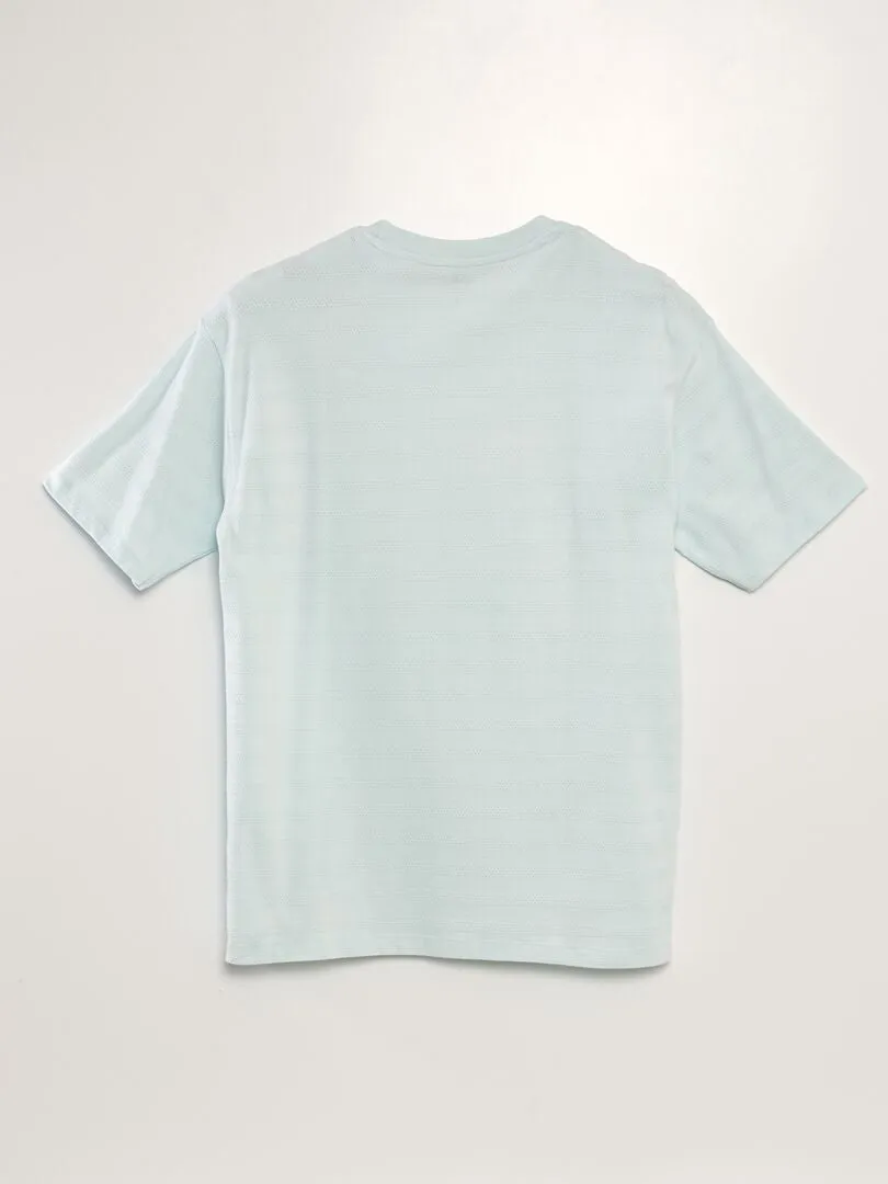 CAMISETA DE ALGODóN CON TEXTURA  AZUL