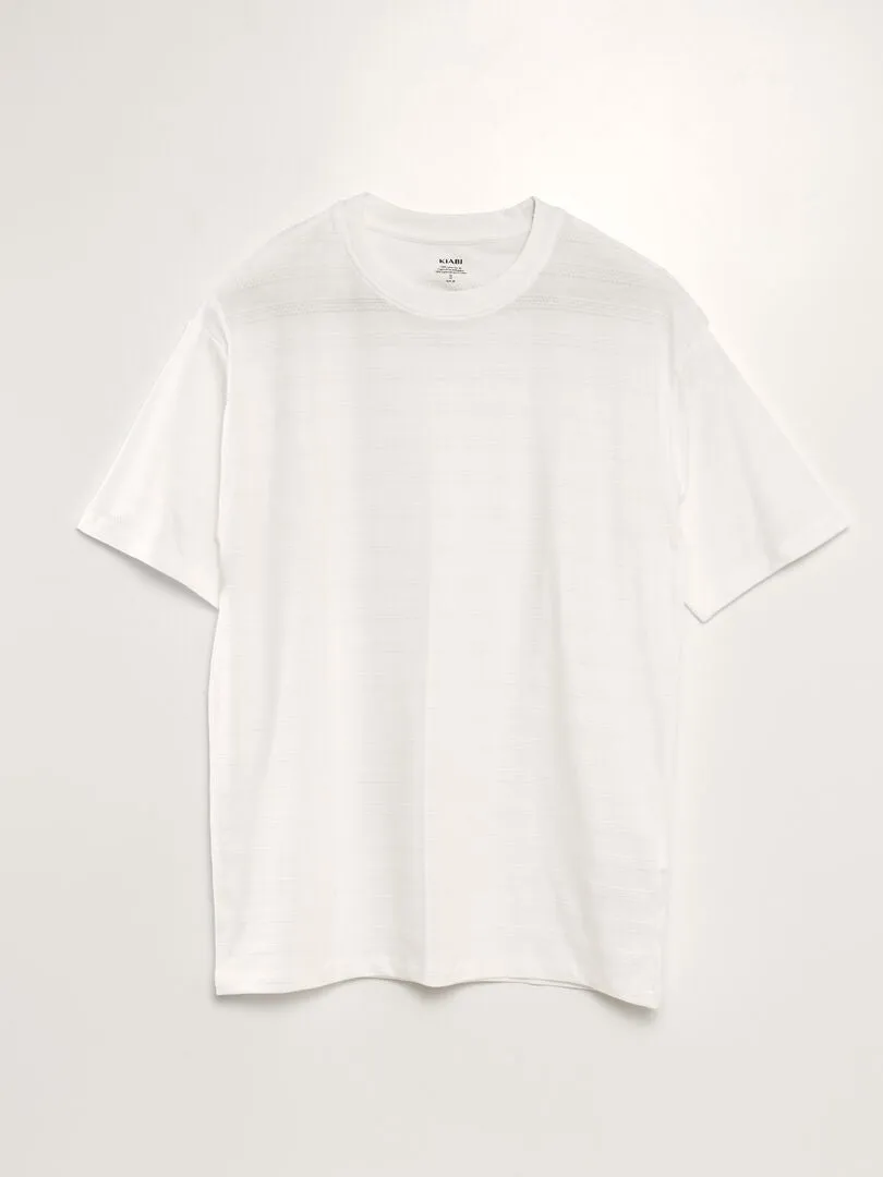 CAMISETA DE ALGODóN CON TEXTURA  BLANCO