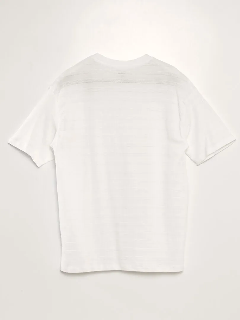 CAMISETA DE ALGODóN CON TEXTURA  BLANCO