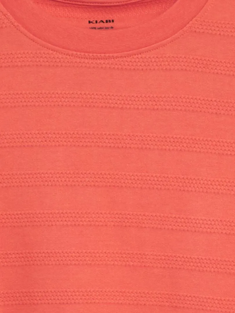 CAMISETA DE ALGODóN CON TEXTURA  NARANJA