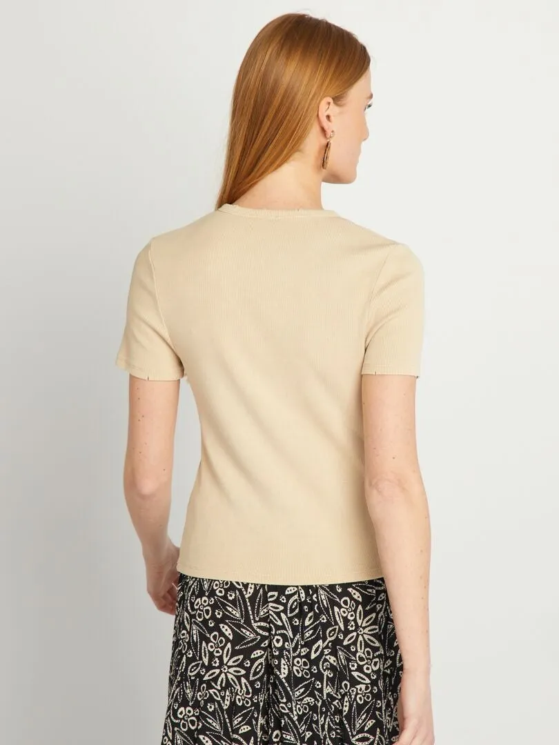CAMISETA DE CANALé  BEIGE
