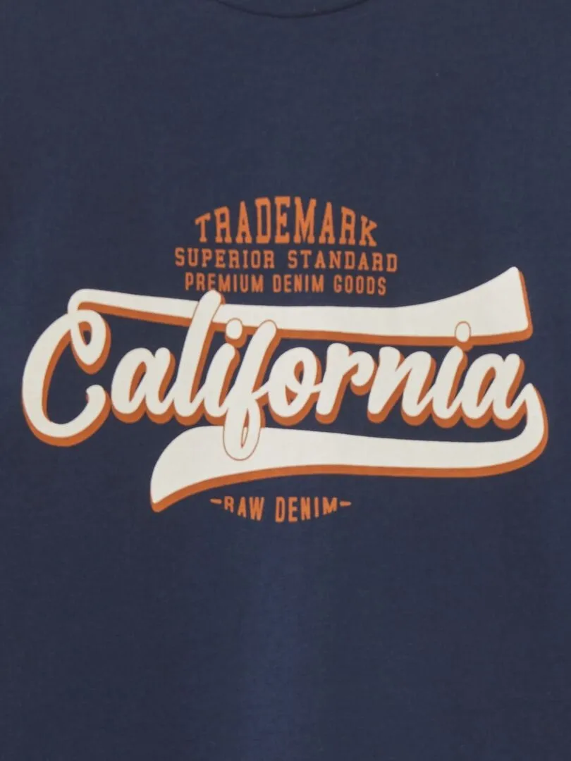 CAMISETA DE CUELLO REDONDO 'PRODUKT'  AZUL