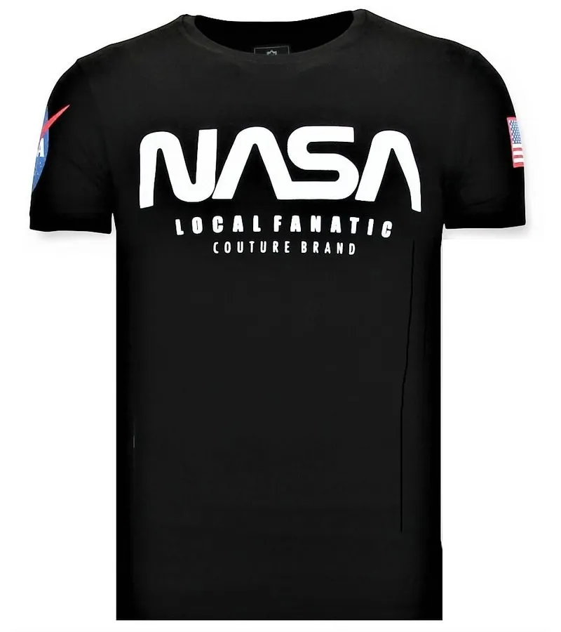 CAMISETA DE HOMBRE  NASA AMERICAN  NEGRO
