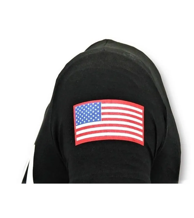 CAMISETA DE HOMBRE  NASA AMERICAN  NEGRO