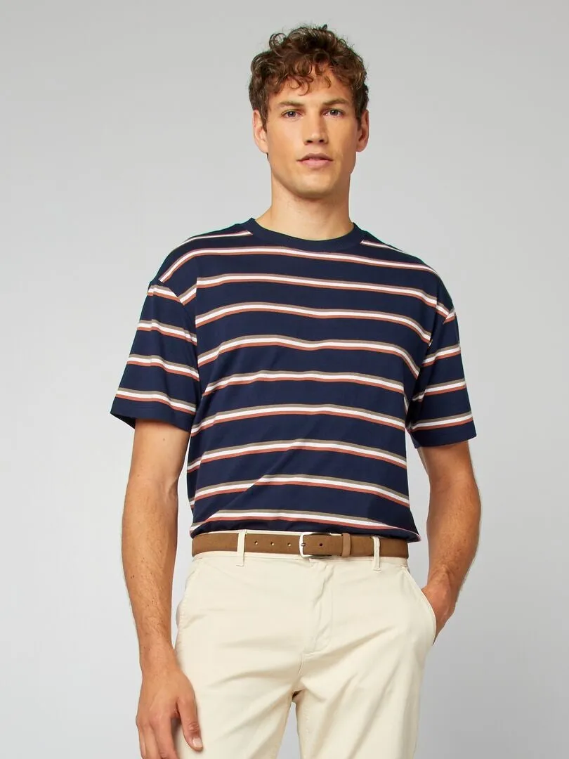 CAMISETA DE PUNTO A RAYAS  NEGRO