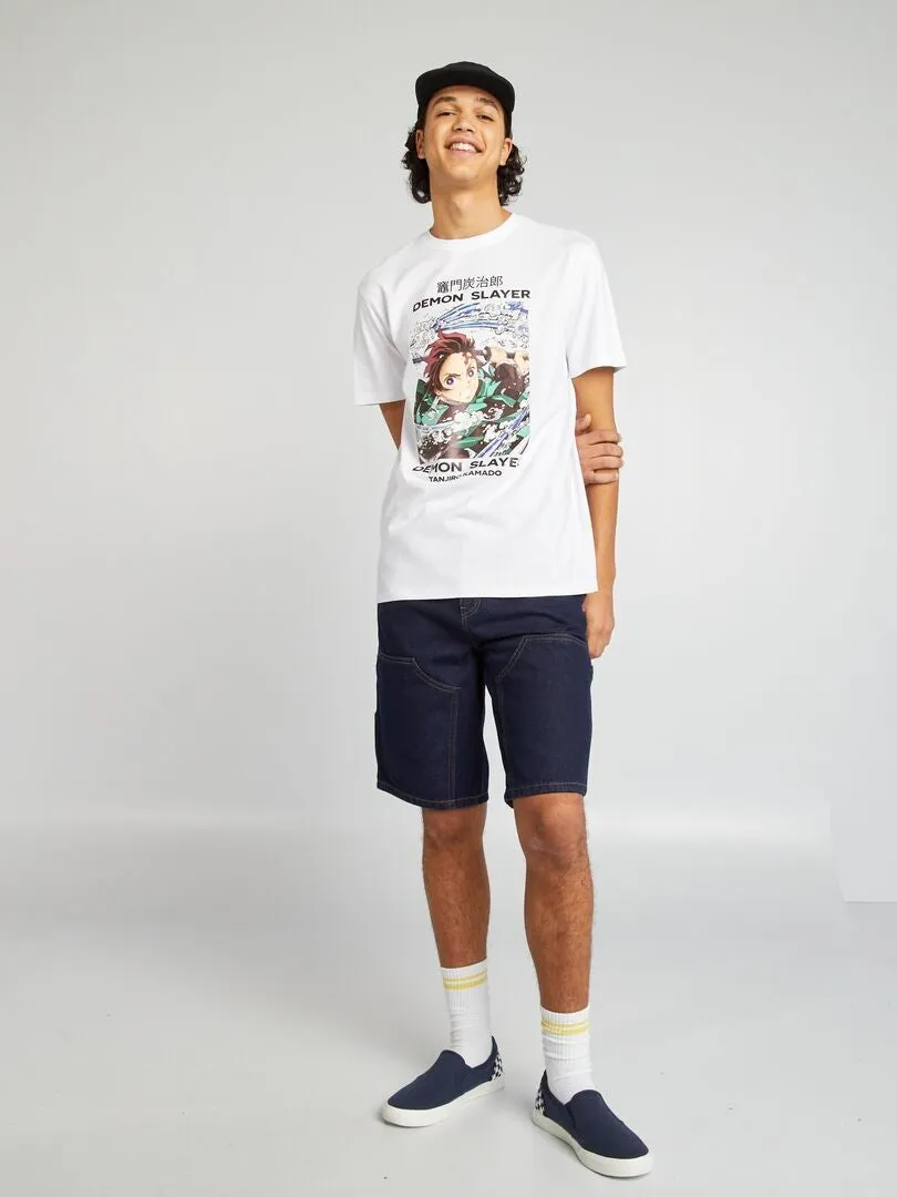 CAMISETA DE PUNTO CON CUELLO REDONDO 'NARUTO'  BLANCO
