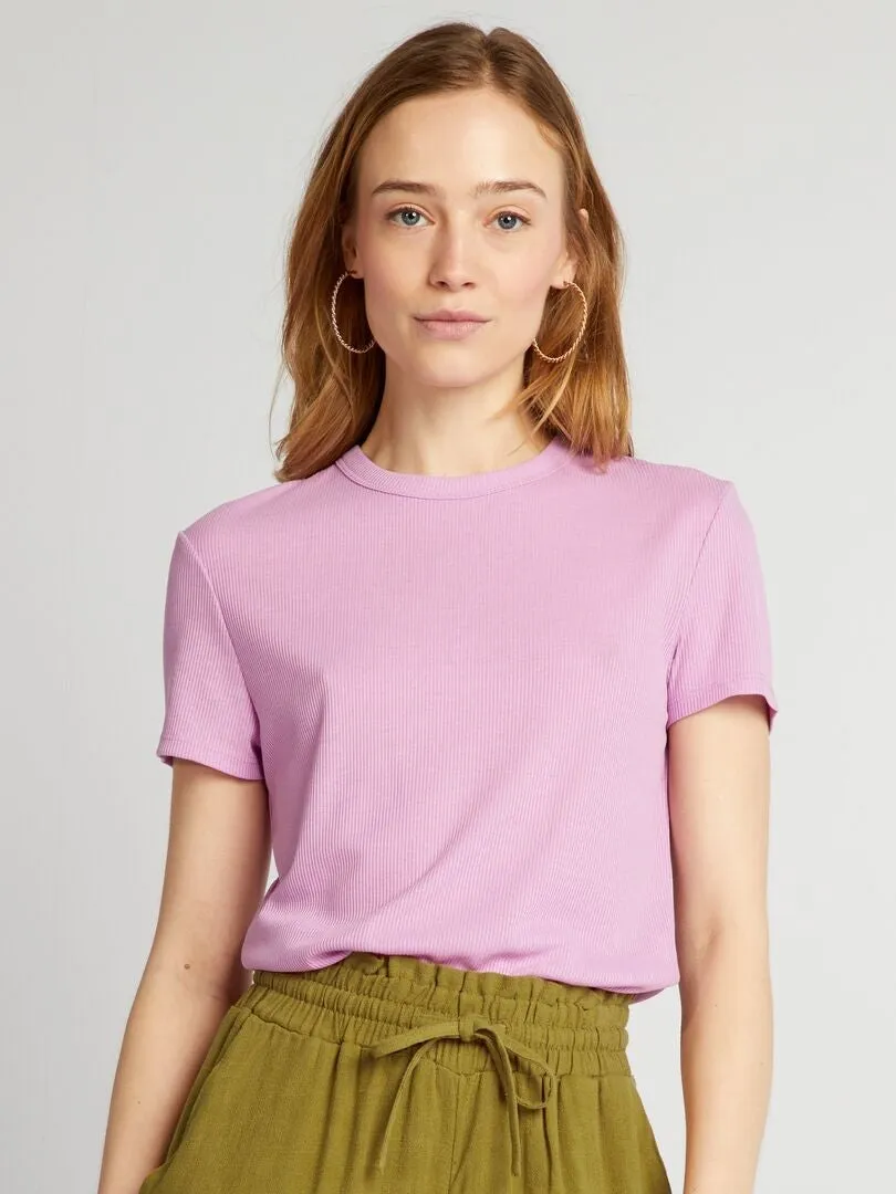 CAMISETA DE PUNTO DE CANALé  ROSA