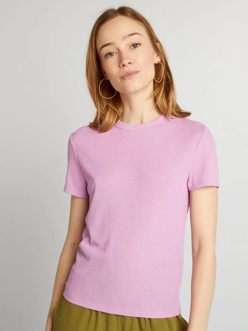 CAMISETA DE PUNTO DE CANALé  ROSA