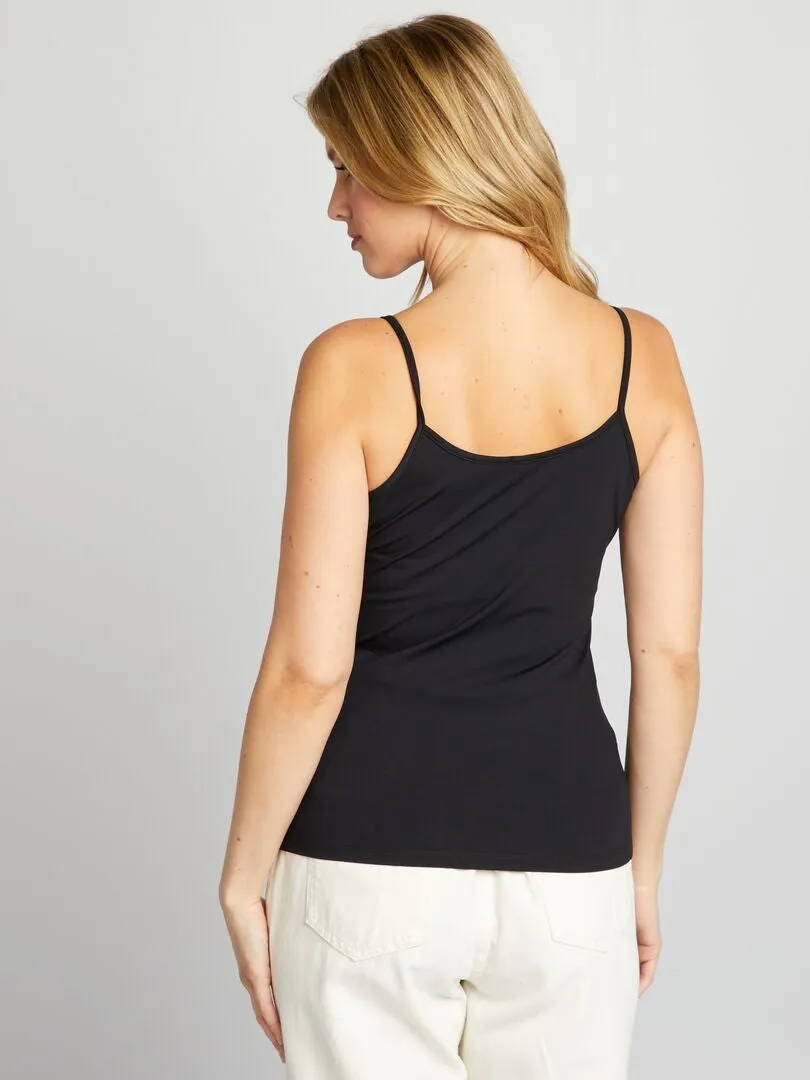 CAMISETA DE TIRANTES FINOS  NEGRO