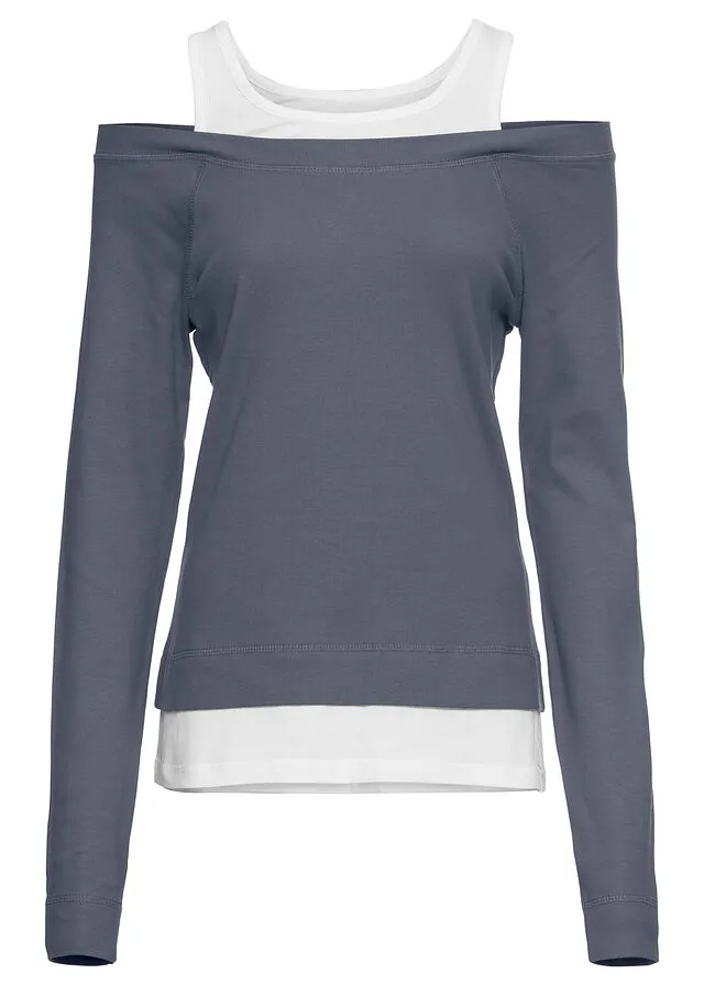 CAMISETA EFECTO 2 EN 1 AZUL HUMOBLANCO