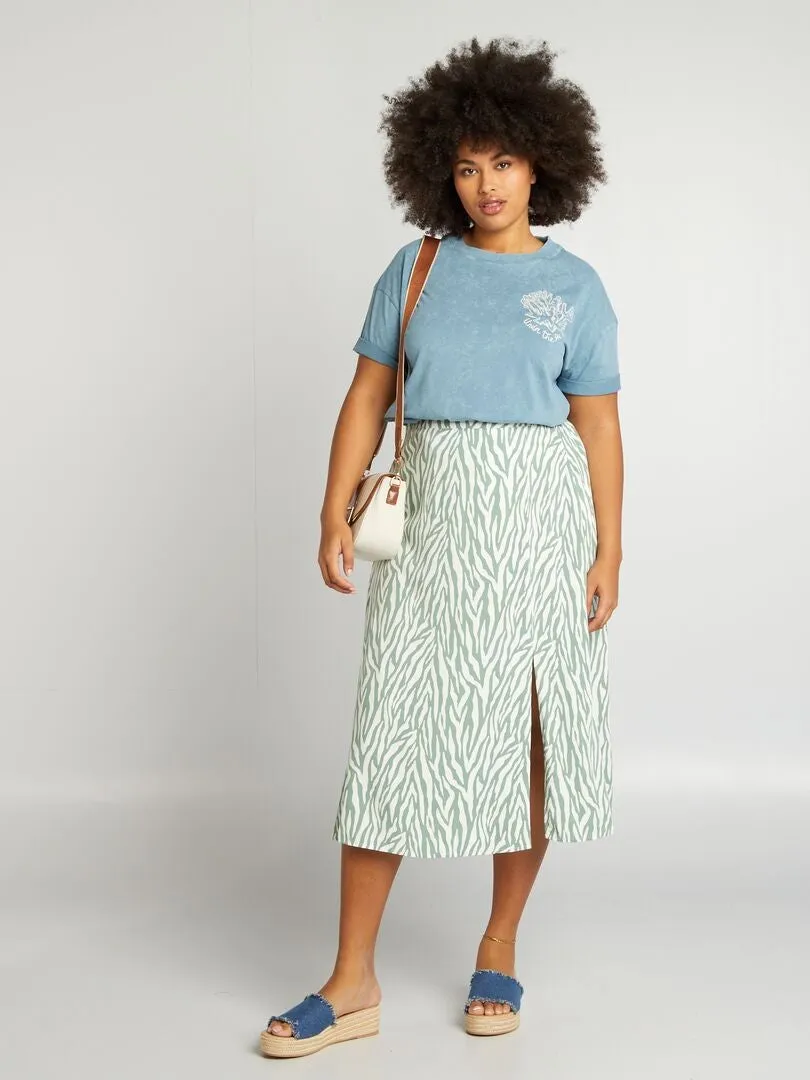 CAMISETA ESTAMPADA CONCHAS  AZUL
