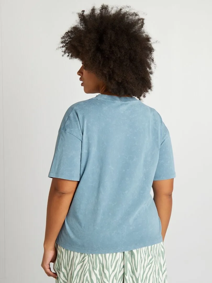 CAMISETA ESTAMPADA CONCHAS  AZUL