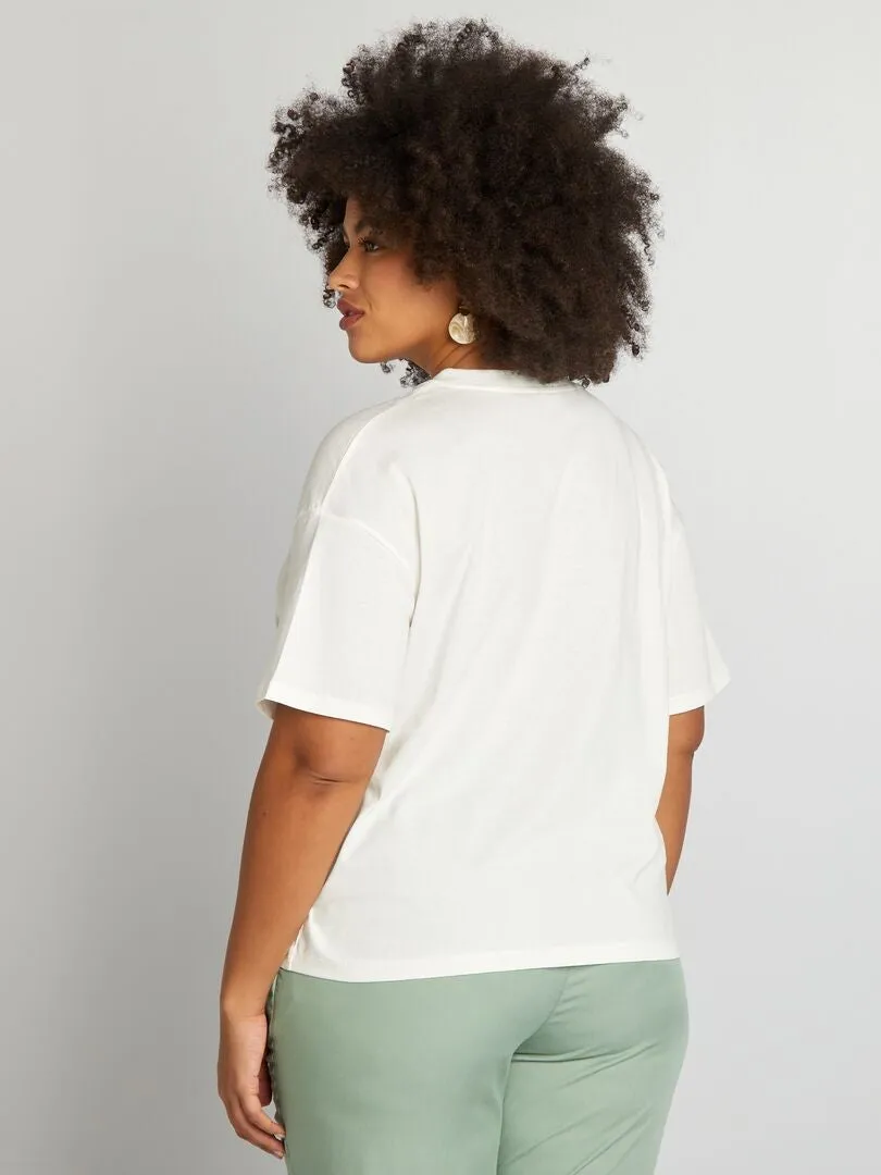 CAMISETA ESTAMPADA CONCHAS  BLANCO