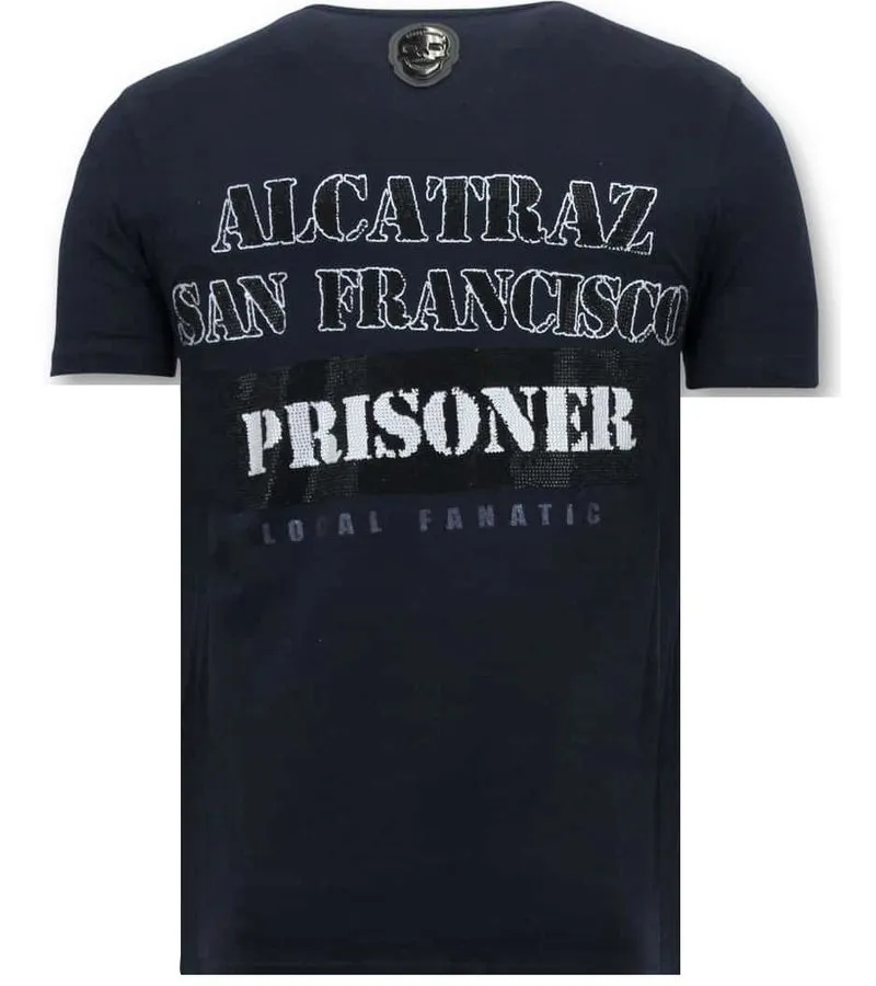 CAMISETA EXCLUSIVA HOMBRE  ALCATRAZ PRISIONERO  AZUL