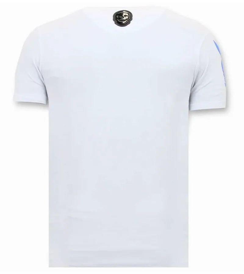 CAMISETA EXCLUSIVA HOMBRE DESTROYED PLAYTOY  BLANCO