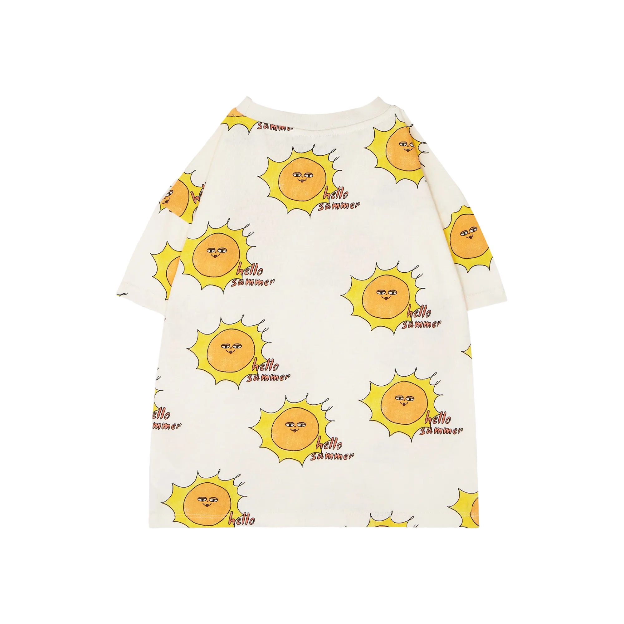 Camiseta holgada de algodón estampada con cuello redondo en blanco