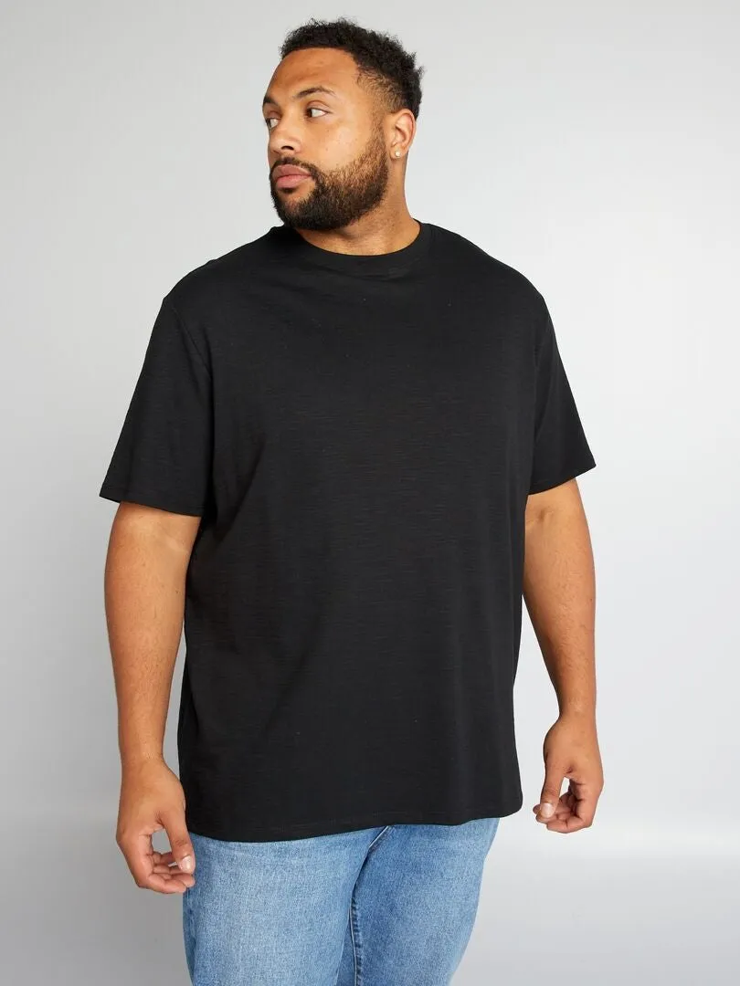 CAMISETA LISA JASPEADA  NEGRO