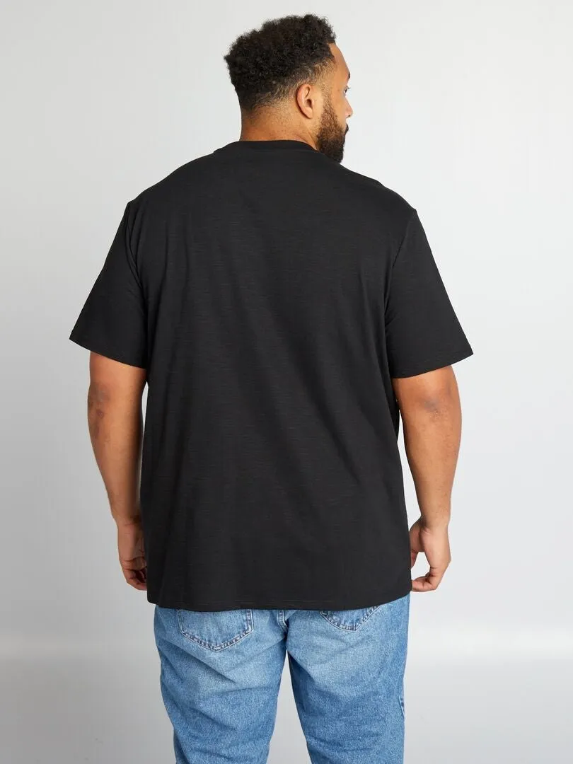 CAMISETA LISA JASPEADA  NEGRO